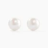 Boucles D'oreilles Puces Kesya Nacres Bouton Or Jaune Perle De Culture