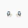 Boucles D'oreilles Puces Kobina Or Jaune Topaze Oxyde De Zirconium