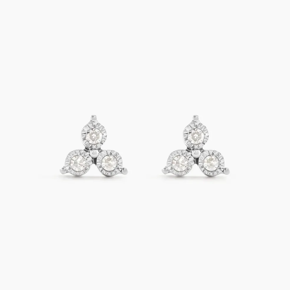 Boucles D'oreilles Puces Kam Or Jaune Diamant