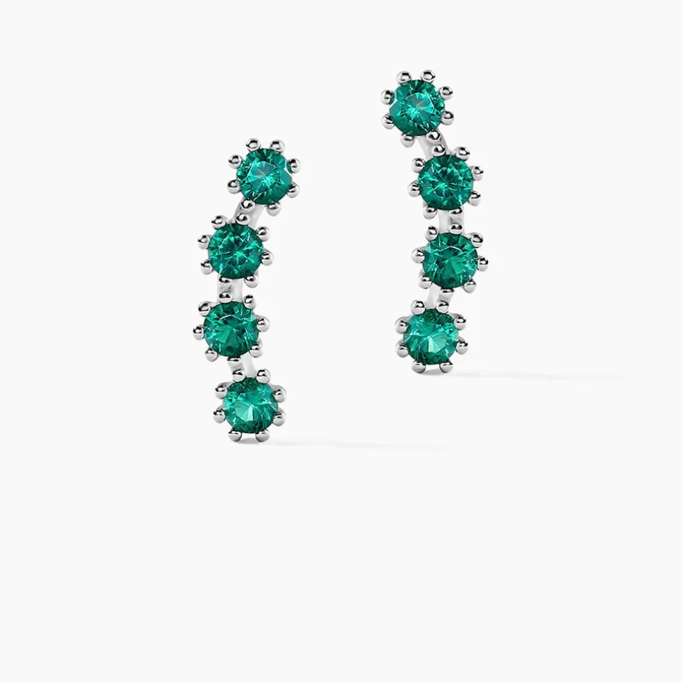 Boucles D'oreilles Puces Karrie Argent Blanc Oxyde De Zirconium
