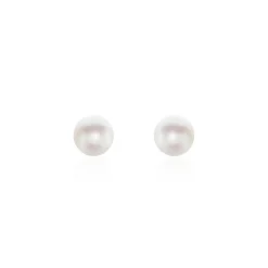 Boucles D'oreilles Puces Kesya Nacres Bouton Or Jaune Perle De Culture