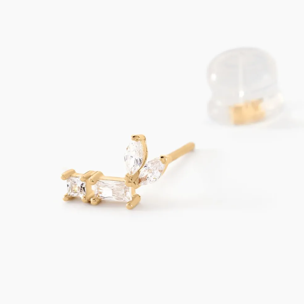 Boucles D'oreilles Puces Lizaveta Or Jaune Oxyde De Zirconium