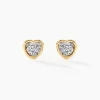 Boucles D'oreilles Puces Latanya Or Jaune Strass