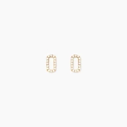 Boucles D'Oreilles Puces Lueur Plaqué Or Jaune Oxyde De Zirconium
