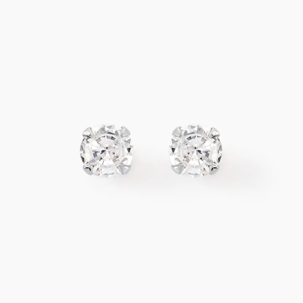 Boucles D'oreilles Puces Laena Argent Blanc Oxyde De Zirconium