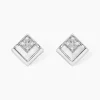 Boucles D'oreilles Puces Liana Or Blanc Diamant
