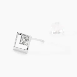 Boucles D'oreilles Puces Liana Or Blanc Diamant