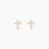 Boucles D'oreilles Puces Luna Or Jaune Oxyde De Zirconium