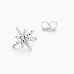 Boucles D'oreilles Puces Lysianne Argent Blanc Oxyde De Zirconium
