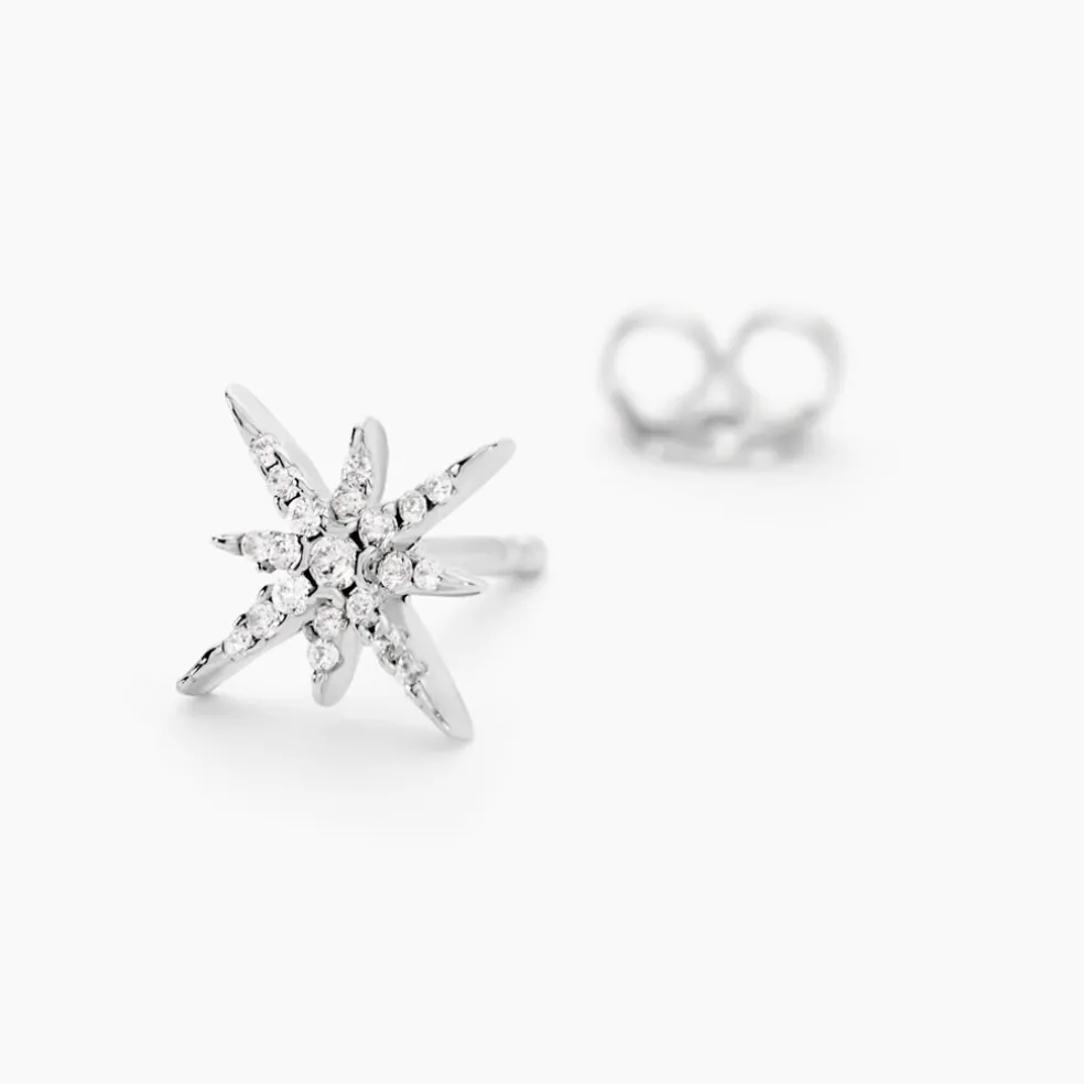 Boucles D'oreilles Puces Lysianne Argent Blanc Oxyde De Zirconium