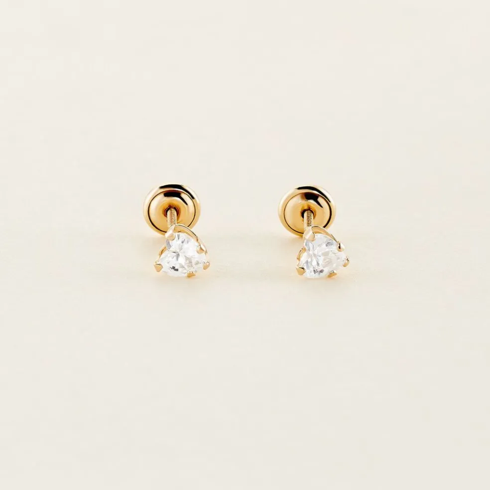 Boucles D'oreilles Puces Leidi Or Jaune Oxyde De Zirconium