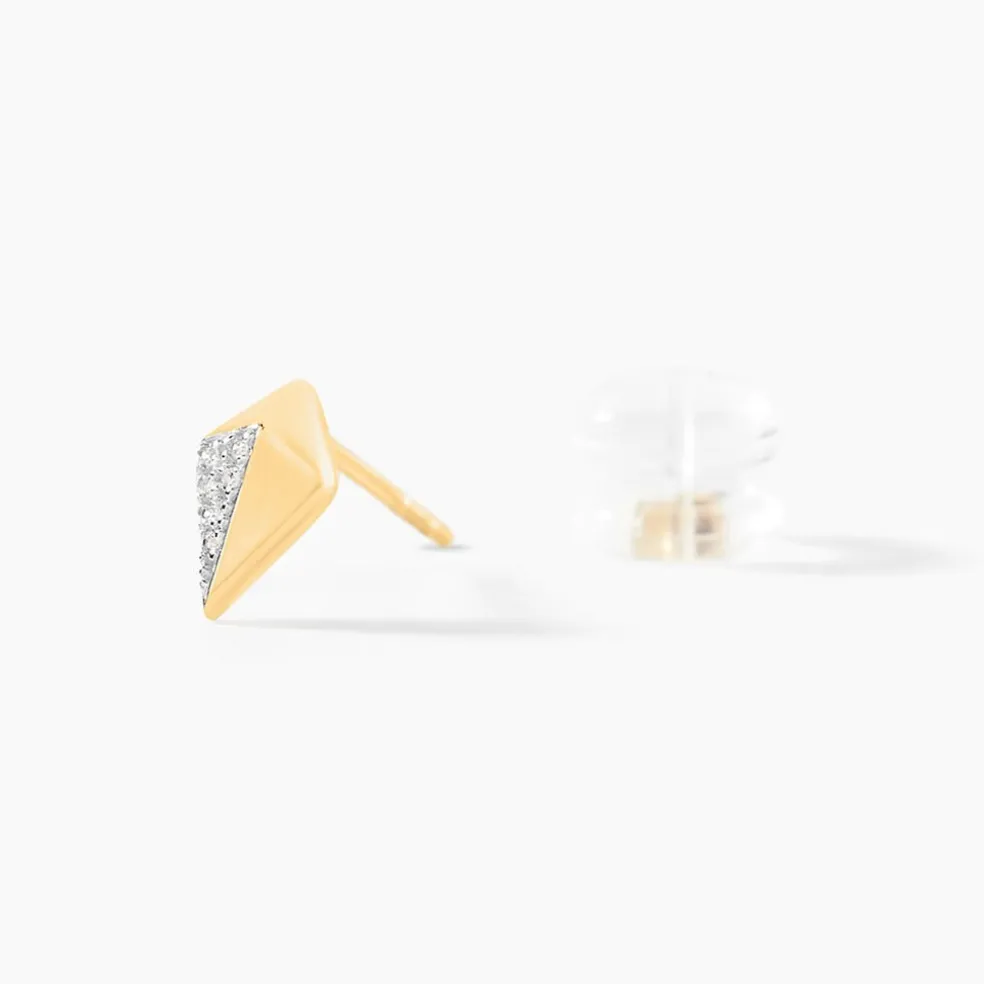 Boucles D'oreilles Puces Lizia Or Jaune Diamant