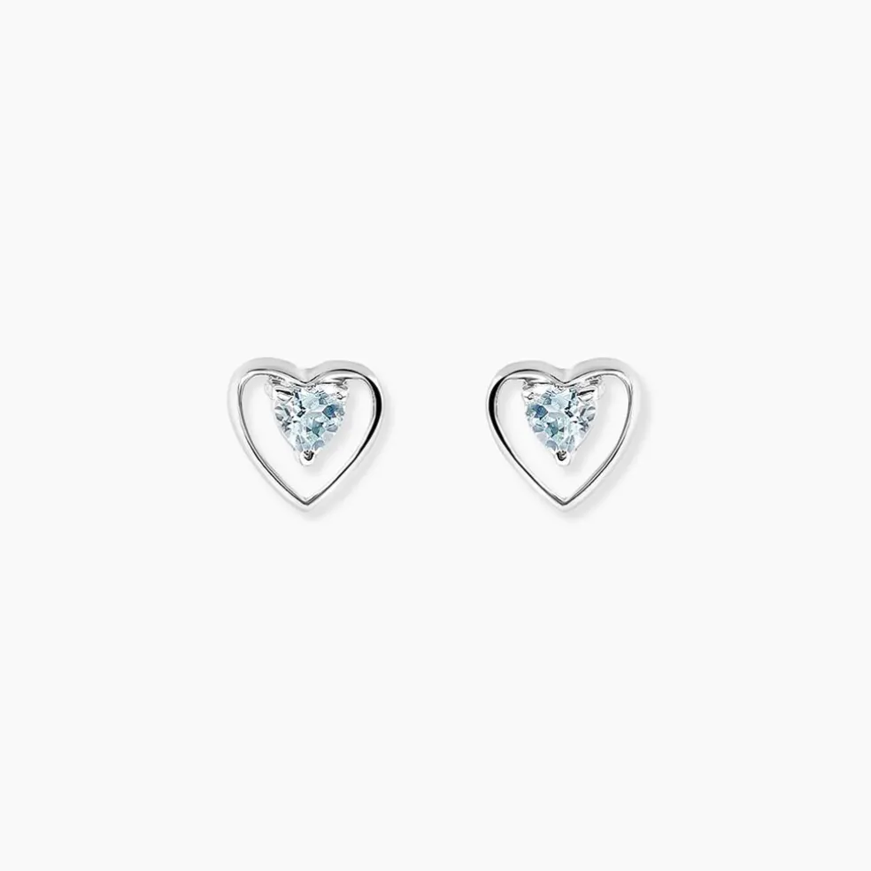 Boucles D'oreilles Puces Luann Or Blanc Topaze