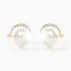 Boucles D'oreilles Puces Lucinda Or Jaune Perle De Culture