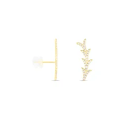 Boucles D'oreilles Puces Ligeia Or Jaune Oxyde De Zirconium