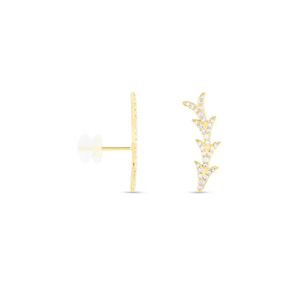 Boucles D'oreilles Puces Ligeia Or Jaune Oxyde De Zirconium