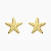 Boucles D'oreilles Puces Mermaid Acier Jaune