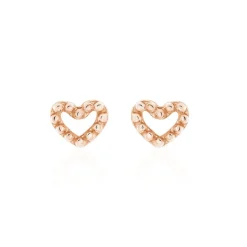 Boucles D'oreilles Puces Menel Argent Rose