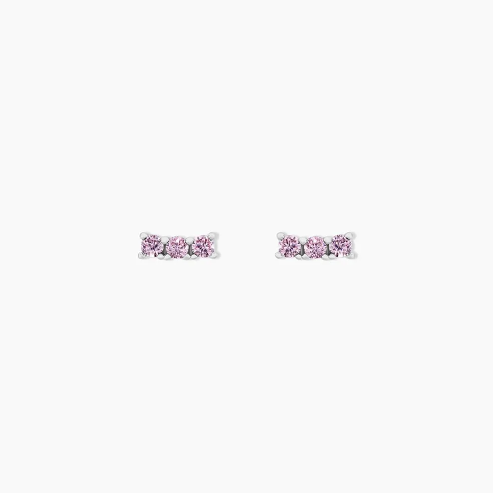Boucles D'oreilles Puces Mai-ly Argent Blanc Oxyde De Zirconium