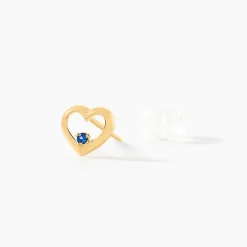 Boucles D'oreilles Puces Martella Or Jaune Saphir