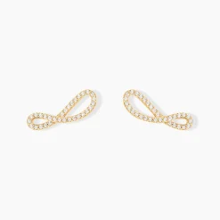 Boucles D'oreilles Puces Marlie Plaqué Or Jaune Oxyde De Zirconium