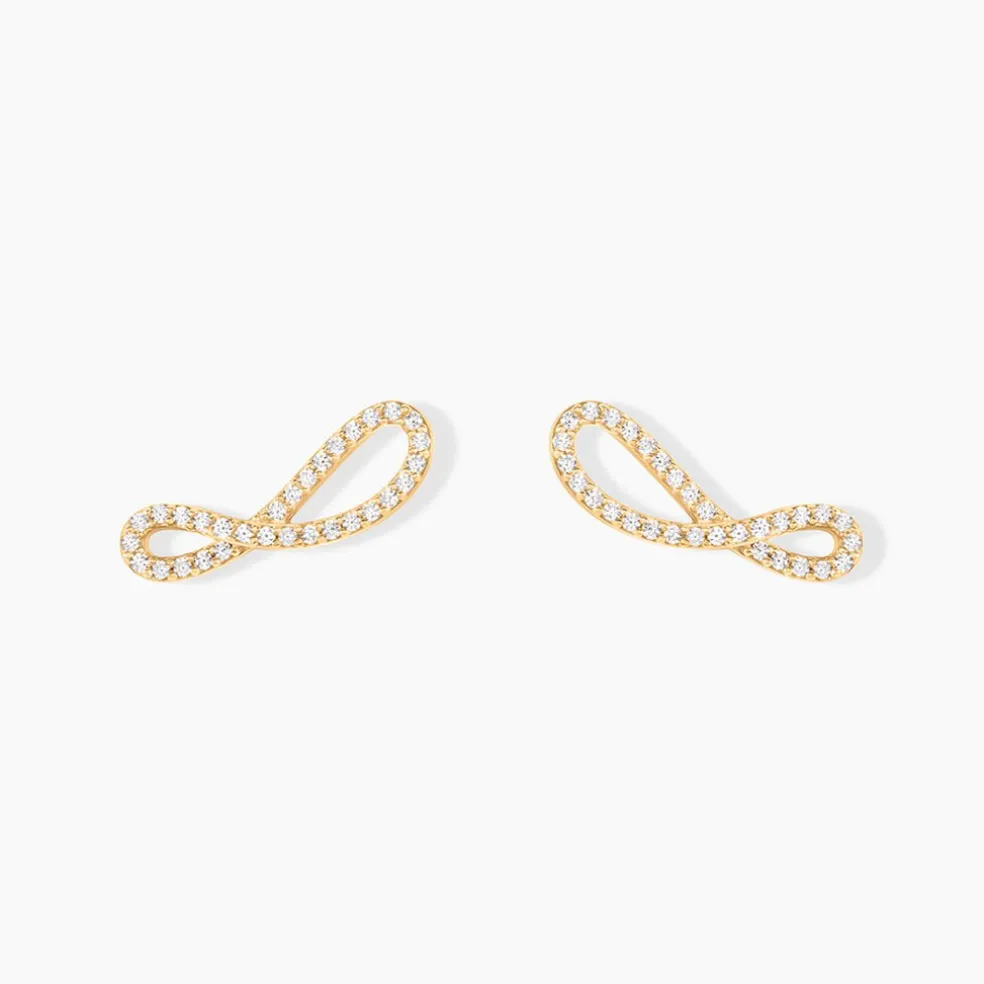 Boucles D'oreilles Puces Marlie Plaqué Or Jaune Oxyde De Zirconium
