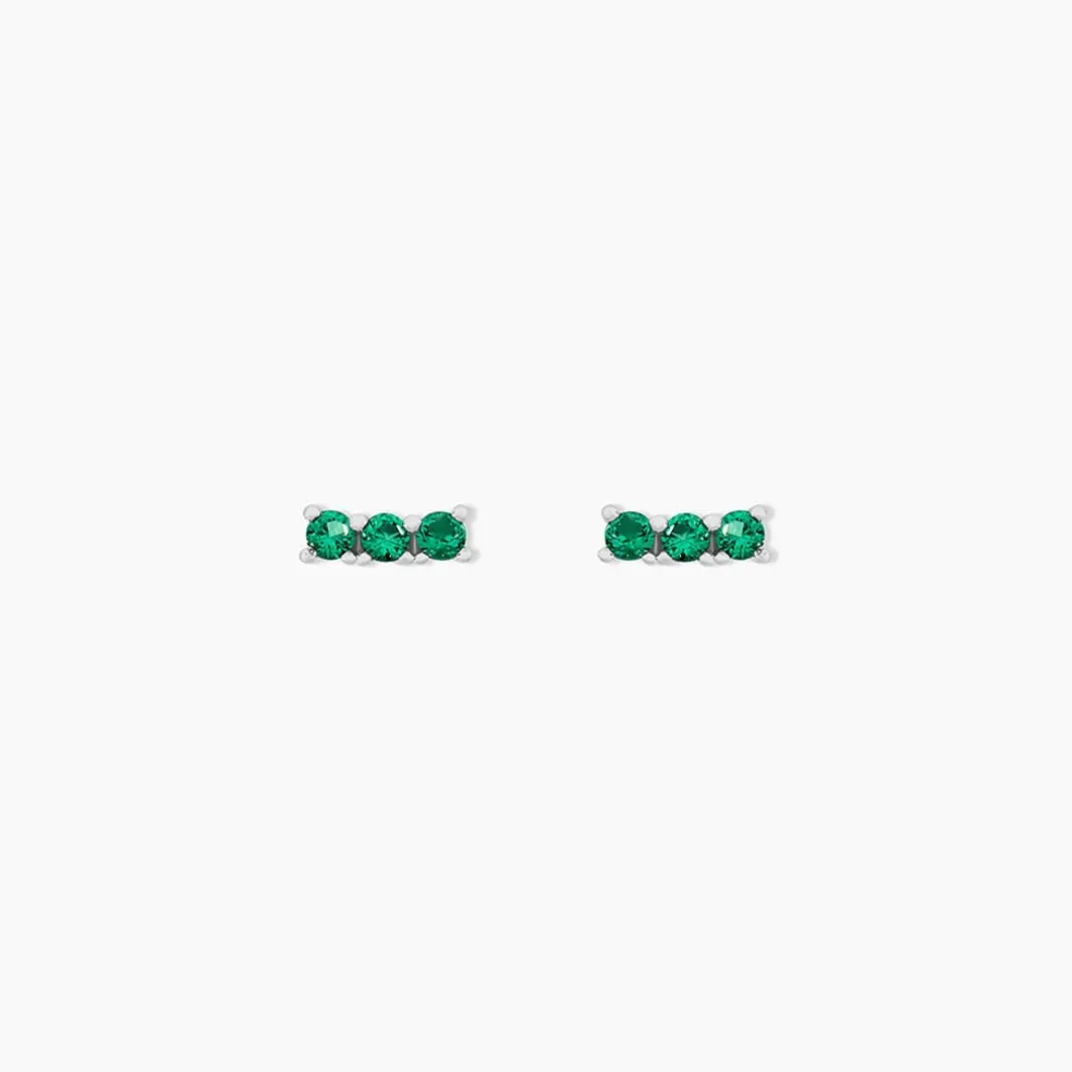 Boucles D'oreilles Puces Mai-ly Argent Blanc Spinelle