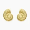 Boucles D'oreilles Puces Mermaid Acier Jaune