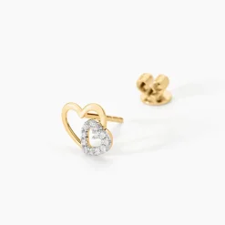 Boucles D'oreilles Puces Marineta Or Jaune Oxyde De Zirconium