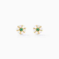 Boucles D'oreilles Puces Margaid Or Jaune Oxyde De Zirconium