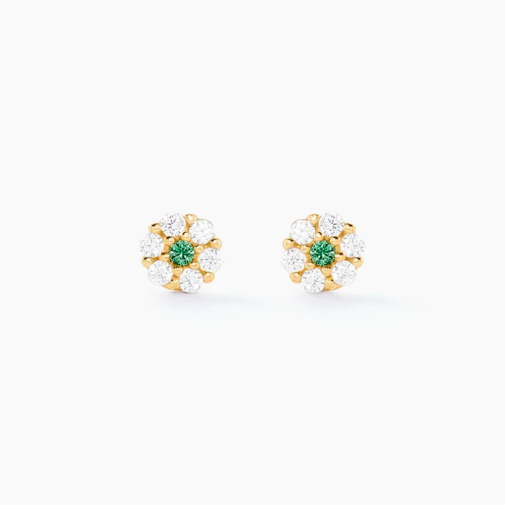 Boucles D'oreilles Puces Margaid Or Jaune Oxyde De Zirconium