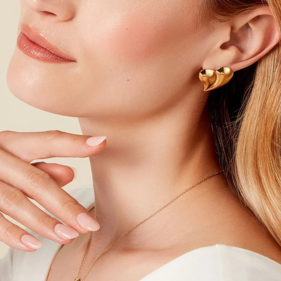 Boucles D'oreilles Puces Madlie Acier Jaune