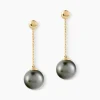 Boucles D'oreilles Puces Marie-noela Or Jaune Perle De Tahiti