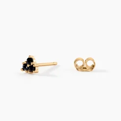 Boucles D'oreilles Puces Midnight Royalty Plaqué Or Jaune Oxyde
