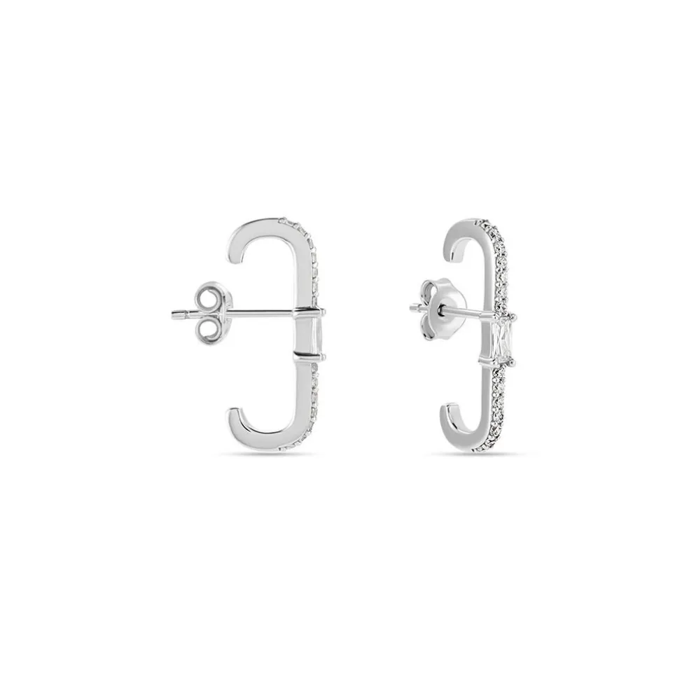 Boucles D'oreilles Puces Mabella Argent Blanc Oxyde De Zirconium