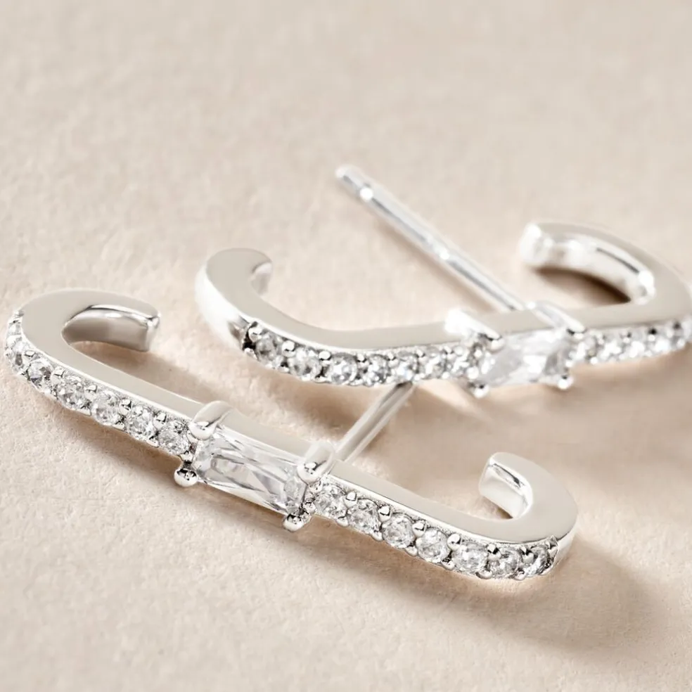 Boucles D'oreilles Puces Mabella Argent Blanc Oxyde De Zirconium