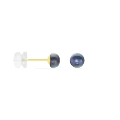 Boucles D'oreilles Puces Micaelle Teintees Or Jaune Perle De Culture