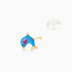 Boucles D'oreilles Puces Mael Dauphin Or Jaune