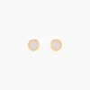 Boucles D'Oreilles Puces Nikandros Or Jaune Nacre