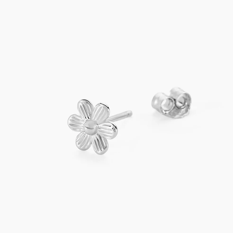 Boucles D'oreilles Puces Niva Argent Blanc