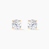 Boucles D'oreilles Puces Nilay Plaqué Or Jaune Oxyde De Zirconium