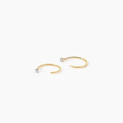 Boucles D'Oreilles Puces Nefertari Or Jaune Oxyde De Zirconium