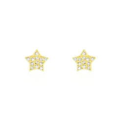 Boucles D'oreilles Puces Or Jaune Fragaria Oxydes