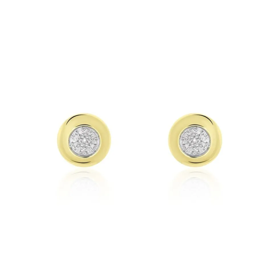 Boucles D'oreilles Puces Or Jaune Laurissa Diamants