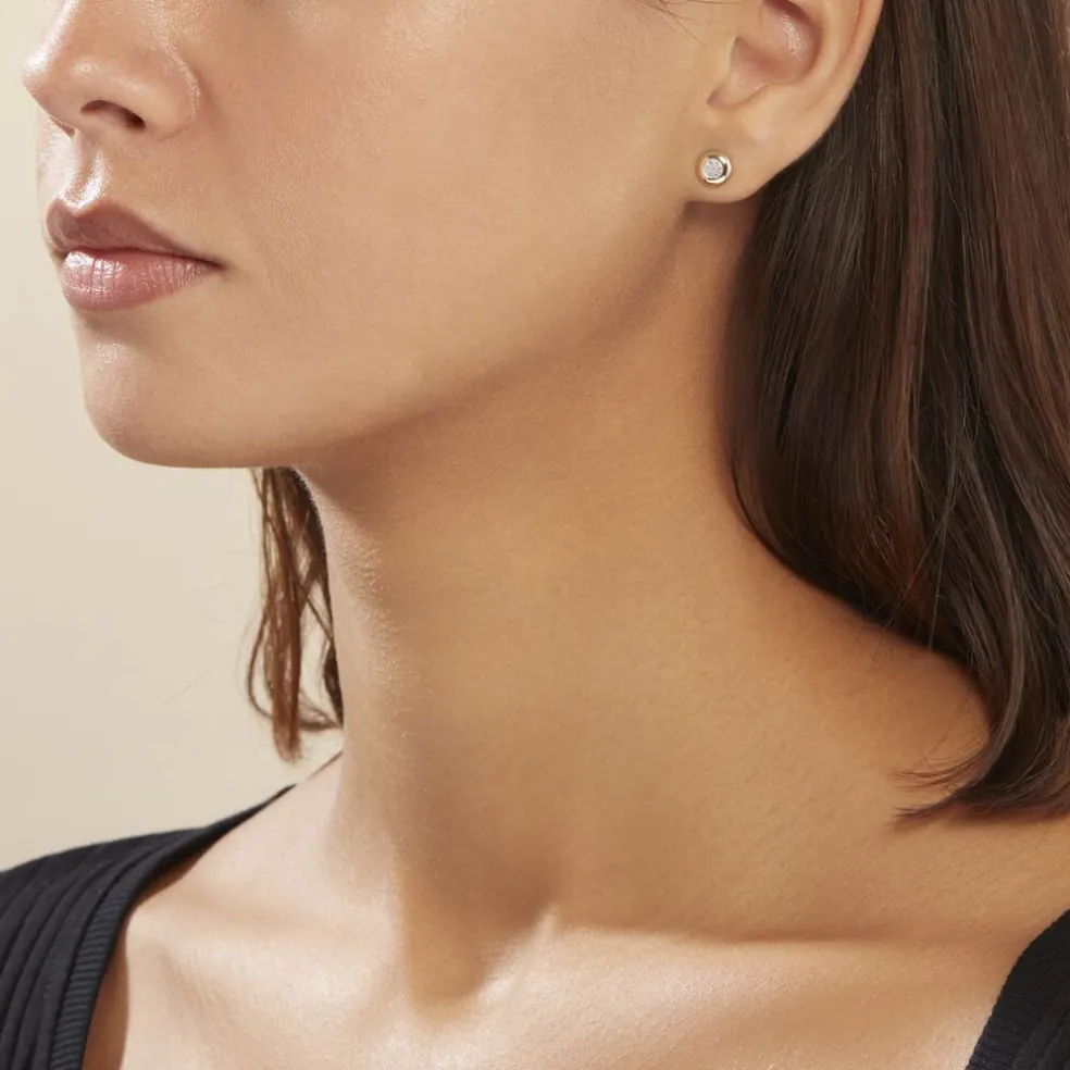 Boucles D'oreilles Puces Or Jaune Laurissa Diamants
