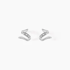 Boucles D'oreilles Puces Ouassima Or Blanc Diamant