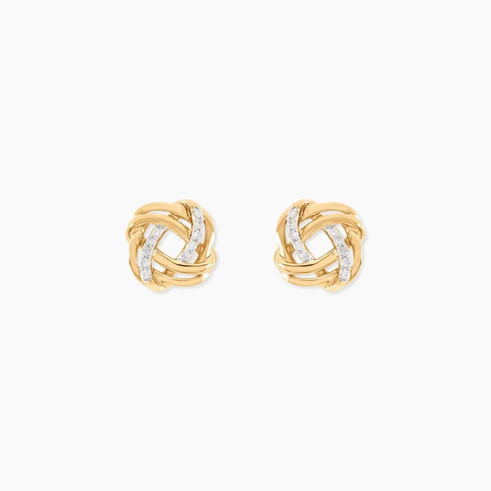 Boucles D'Oreilles Puces Otieno Or Jaune Diamant