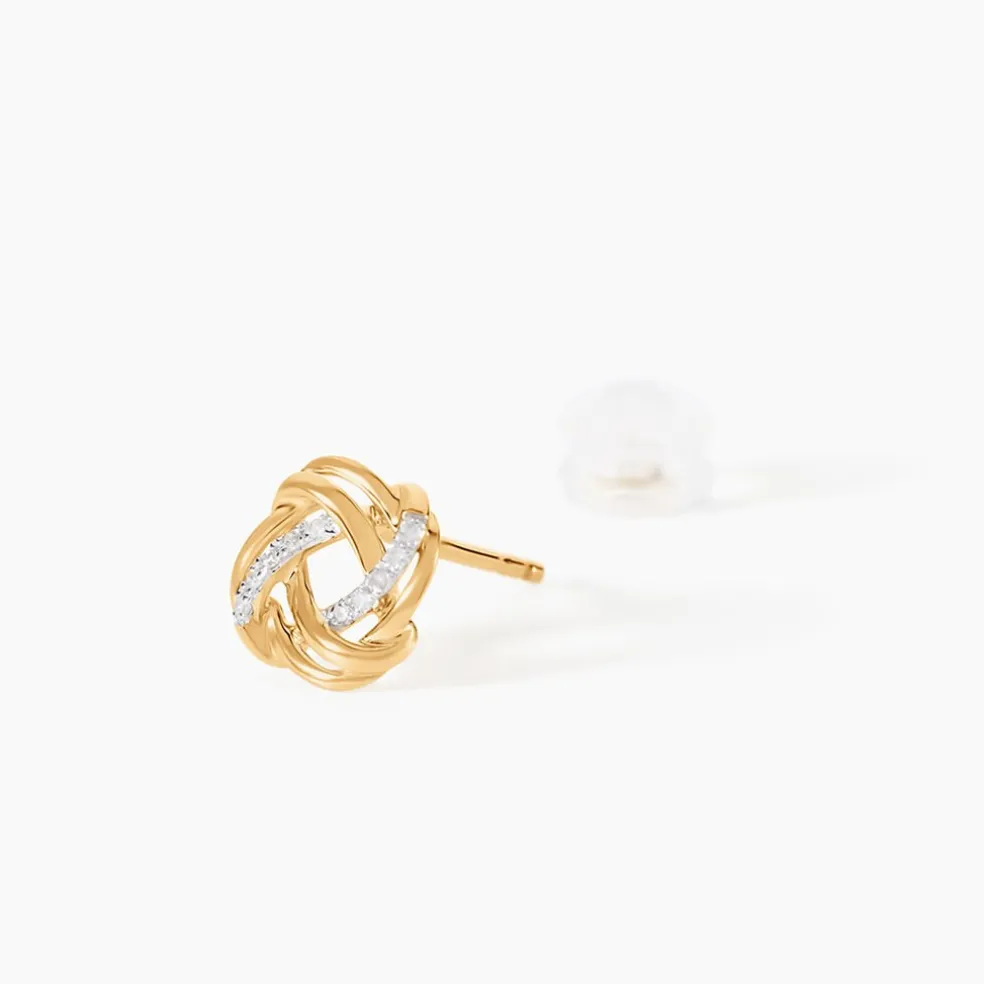 Boucles D'Oreilles Puces Otieno Or Jaune Diamant