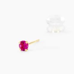 Boucles D'oreilles Puces Or Jaune Oxyde De Zirconium