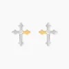 Boucles D'Oreilles Puces Or Jaune Oxyde De Zirconium